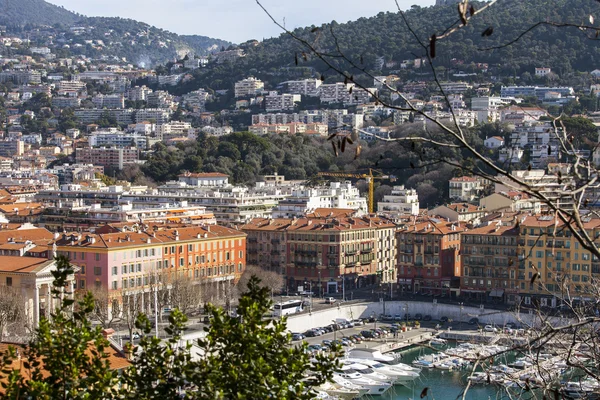 Nice, France, on March 7, 2015. The top view on the city port of Nice. — Stock Photo, Image