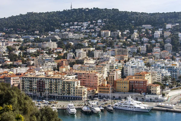 Nice, France, on March 7, 2015. The top view on the city port of Nice. — Stock Photo, Image
