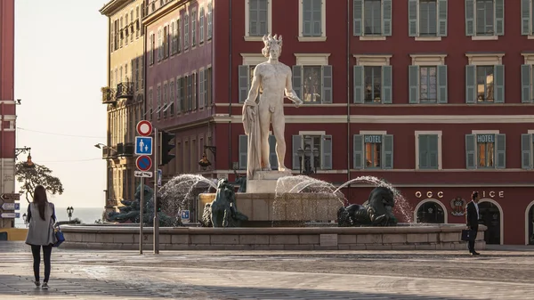 Nice, Francie, na 10 března 2015. Náměstí Masséna, centrum města — Stock fotografie