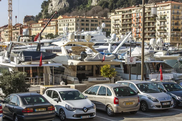 Nice, France, on March 10, 2015. Embankment in city port — Stock Photo, Image