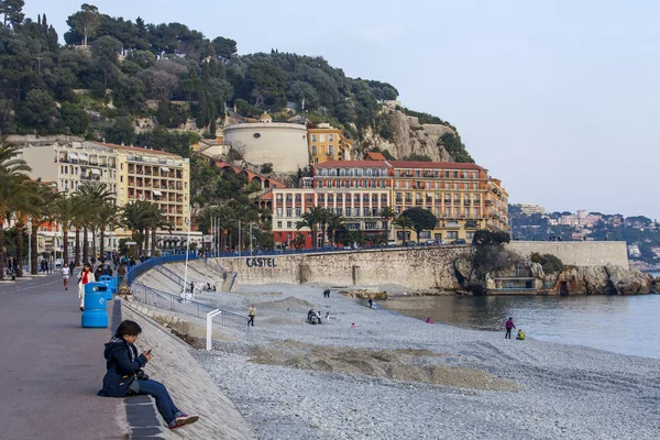 Nice, France, on March 14, 2015. Typical urban landscape in the morning — Stock Photo, Image