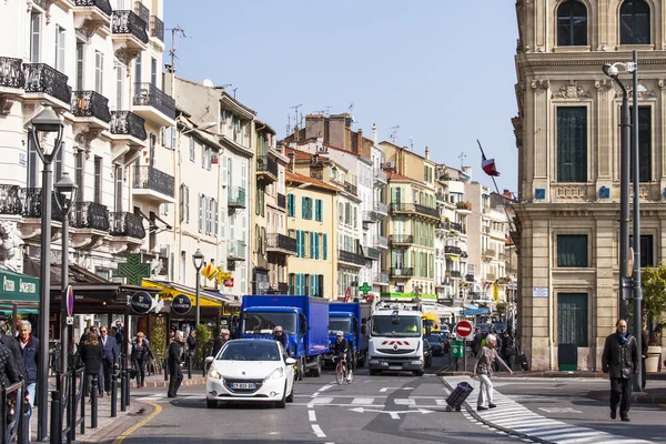 Cannes, FRANÇA, em 12 de março de 2015. Vista urbana típica — Fotografia de Stock