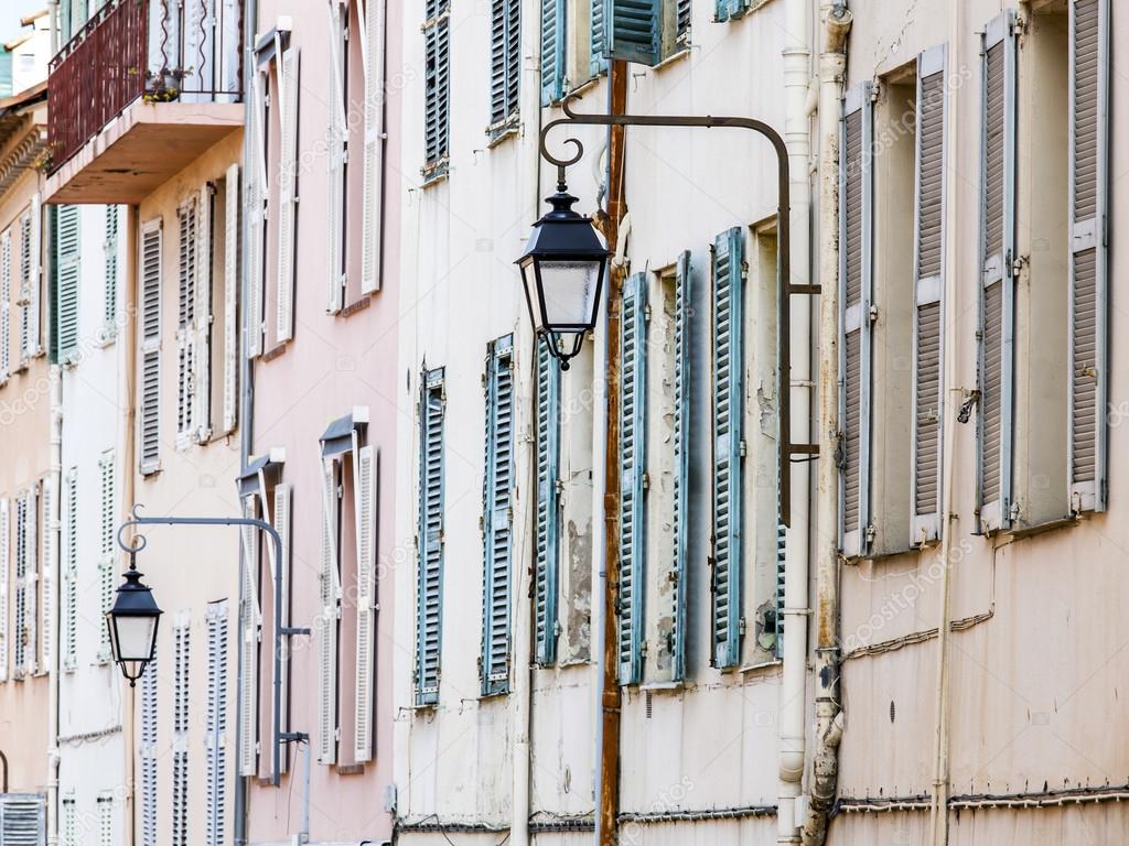 CANNES, FRANCE, on MARCH 12, 2015. Details of houses, characteristic for the region