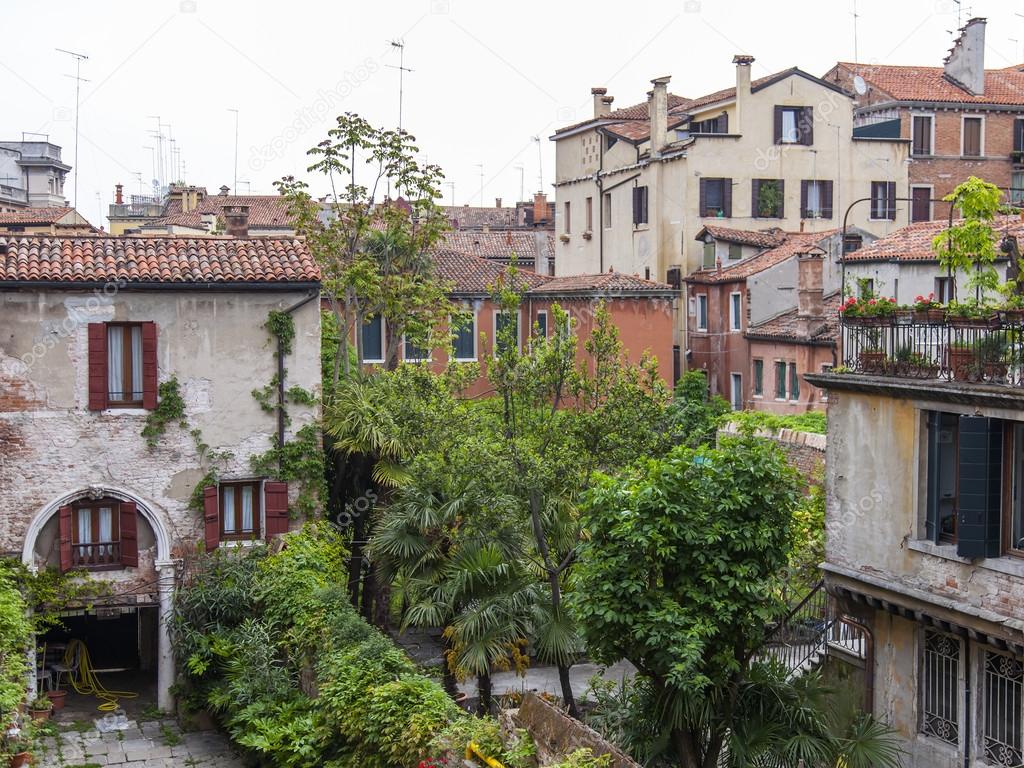 VENICE, ITALY - on MAY 1, 2015. House. A view from the window in a typical Venetian court yard