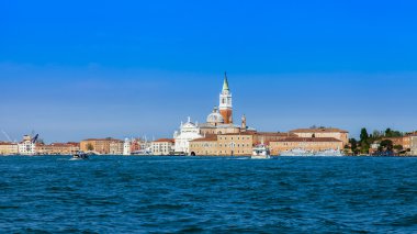 Venice, İtalya - 30 Nisan 2015 tarihinde. Venedik Lagünü şehirden panoramik manzaralı