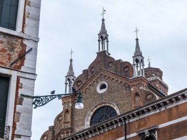 VENICE, ITALY - on MAY 4, 2015. A fragment of a facade of historical building