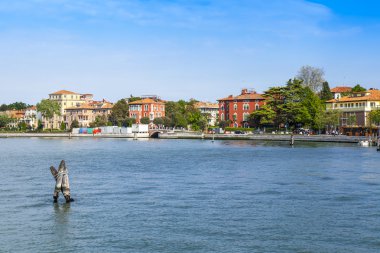 VENICE, ITALY - on MAY 1, 2015. A view of Lido's island from the Venetian lagoon