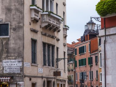 VENICE, ITALY - on MAY 3, 2015. Typical architectural details of ancient houses in island part of the city