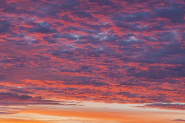 Cielo al tramonto. Le nuvole che sono pittorescamente illuminate dal sole che tramonta — Foto Stock