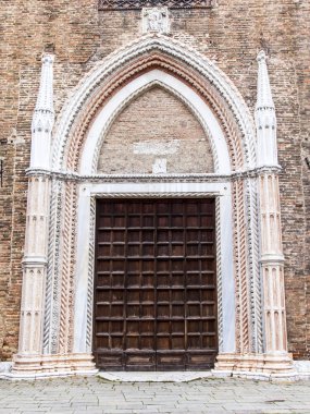 VENICE, ITALY - on MAY 4, 2015. A fragment of a facade of historical building