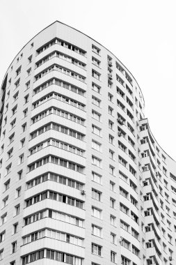 Pushkino, Rusya - 18 Haziran 2015 tarihinde. yeni bir multystoried evin mimari parça