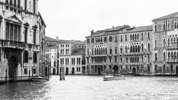 VENICE, ITALY - on MAY 3, 2015. City landscape. Main thoroughfare of the city Grandee channel (Canal Grande).
