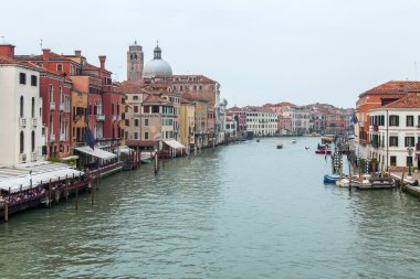 VENICE, ITALY - on MAY 4, 2015. Panoramic view of the Grand channel (Canal Grande) from above