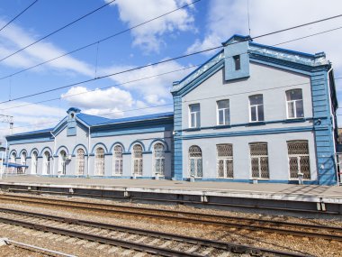 Pushkino, Rusya, 19 Ağustos 2015 tarihinde. Tren İstasyonu.