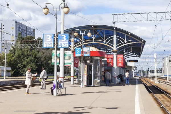 Pushkino, Rusya, 19 Ağustos 2015 tarihinde. Tren İstasyonu.