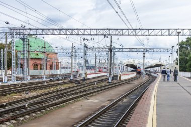 MOSCOW, RUSSIA, on AUGUST 19, 2015. The Leningrad station - one of nine railway stations and the oldest station of Moscow. A view of platforms for regional trains