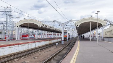 MOSCOW, RUSSIA, on AUGUST 19, 2015. The Leningrad station - one of nine railway stations and the oldest station of Moscow. A view of platforms for regional trains