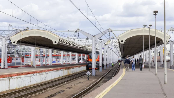 MOSCOW, RUSSIA, on AUGUST 19, 2015. The Leningrad station - one of nine railway stations and the oldest station of Moscow. A view of platforms for regional trains