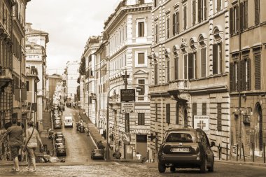 25 Ağustos 2015 tarihinde, Roma, İtalya. Yaz öğleden sonra tipik şehir manzarası