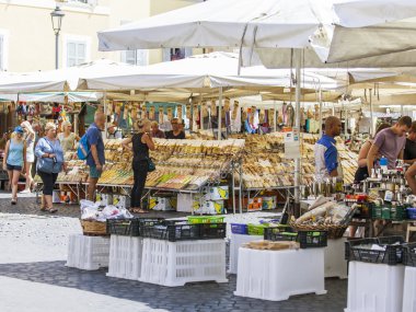 ROME, ITALY, on AUGUST 25, 2015. City market. Trade in vegetables and fruit