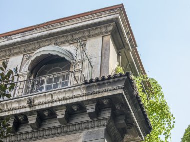 25 Ağustos 2015 tarihinde, Roma, İtalya. Tarihi şehir bina tipik mimari detaylar