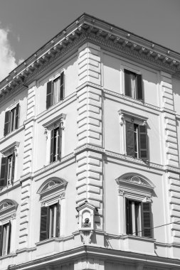 25 Ağustos 2015 tarihinde, Roma, İtalya. Tarihi şehir bina tipik mimari detaylar