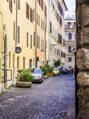ROME, ITALY, on AUGUST 25, 2015. The picturesque narrow street in historical part of the city