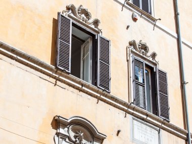 25 Ağustos 2015 tarihinde, Roma, İtalya. Tarihi şehir bina tipik mimari detaylar