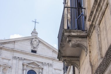 25 Ağustos 2015 tarihinde, Roma, İtalya. Tarihi şehir bina tipik mimari detaylar