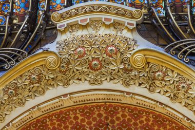 26 Ağustos 2015 tarihinde, Paris, Fransa. Ana ticaret kat flagman Mağazalar Galeries Lafayette bir iç parçası