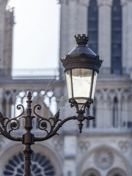 PARIS, FRANÇA, em 30 de agosto de 2015. Uma bela luz de rua decorativa contra a arquitetura — Fotografia de Stock