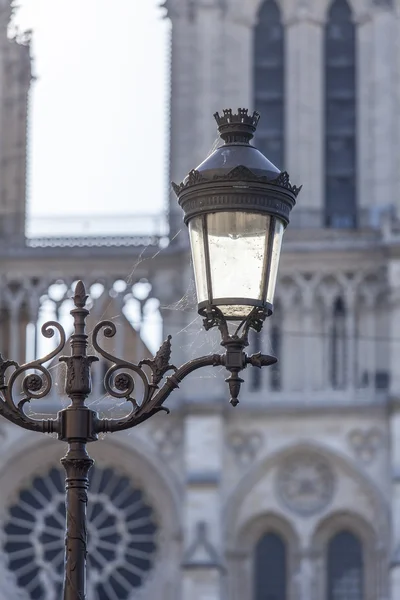 PARIS, FRANÇA, em 30 de agosto de 2015. Uma bela luz de rua decorativa contra a arquitetura — Fotografia de Stock