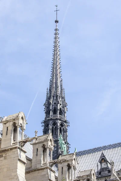 Parigi, Francia, il 30 agosto 2015. Dettagli architettonici di Notre-Dame de Paris. Notre-Dame de Paris è uno dei simboli di Parigi . — Foto Stock