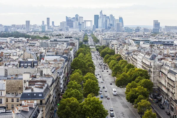 PARIS, FRANCE, on AUGUST 30, 2015. A city panorama from a survey platform on Arc de Triomphe — Stock Photo, Image