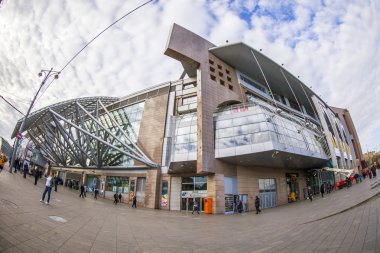 Moskova, Rusya, 22 Ekim 2015. Avrupa alışveriş merkezi. Balıkgözü görünümü