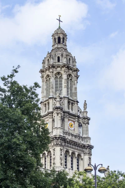 Paryż, Francja, na 31 sierpnia 2015. Widok z góry z platformą badań na Kościół Świętej Trójcy — Zdjęcie stockowe