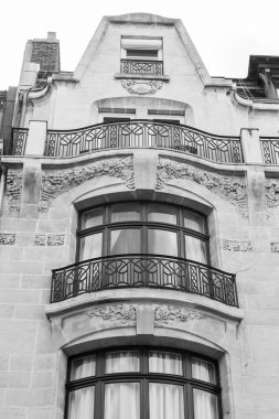 Lille, Fransa, 28 Temmuz 2015 tarihinde. Tipik binaların mimari detaylar