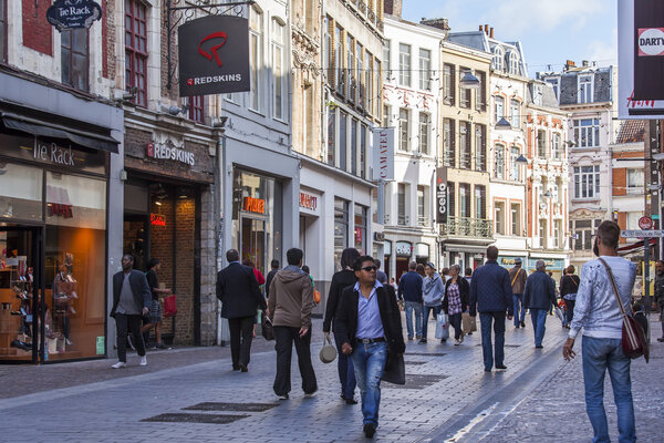 LILLE, FRANCE, on AUGUST 28, 2015. Urban view. Typical urban view in the bright sunny day.