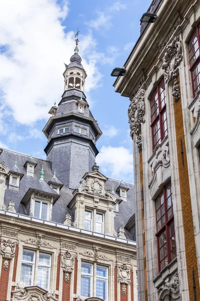 LILLE, FRANÇA, em 28 de agosto de 2015. Detalhes arquitetônicos de edifícios típicos na parte histórica da cidade — Fotografia de Stock