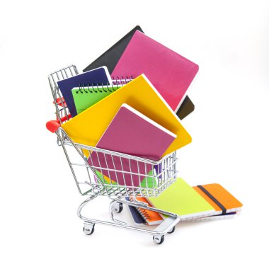 Dizüstü bilgisayarlar için alışveriş sepeti içinde çeşitli renk