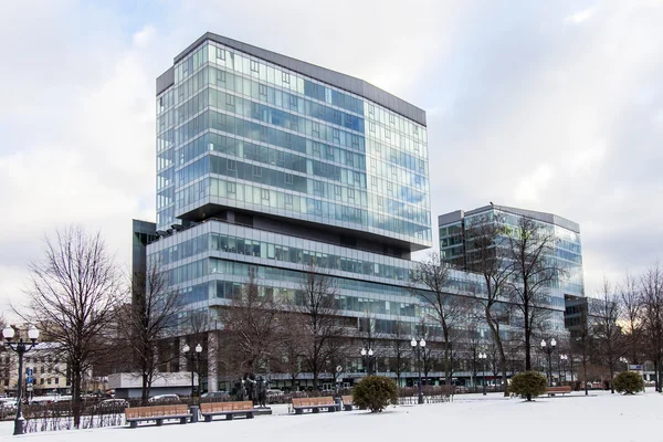 MOSCOW, RUSSIA, on DECEMBER 17, 2015. An architectural complex of modern buildings in Tsvetnoy Boulevard. — Stock Photo, Image