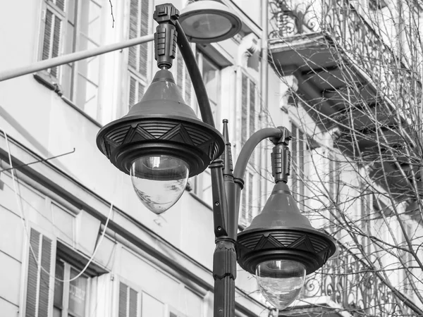 NICE, FRANCE, on JANUARY 7, 2016. Beautiful streetlight — Stock Photo, Image