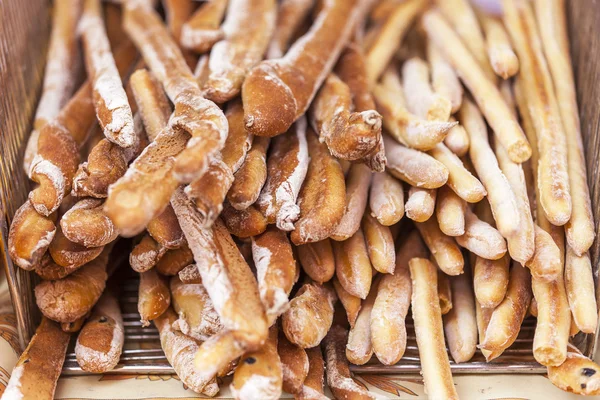 NICE, FRANCE, on JANUARY 7, 2016. Counters with the various bread traditional for regions of France — Stock Photo, Image