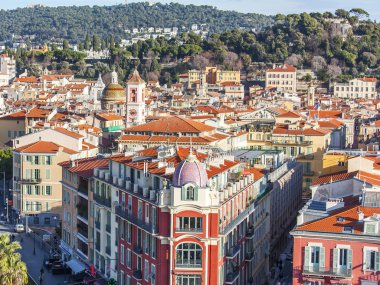 NICE, FRANCE, on JANUARY 7, 2016. A view of the city from a high point. Winter day.