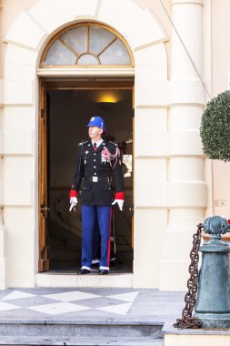 MONTE-CARLO, MONACO, on JANUARY 10, 2016. A guard of honor at the palace of the Prince of Monaco