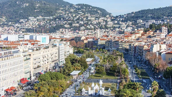 NICE, FRANCE, on JANUARY 7, 2016. A view of Promenade du Paillon park from a high point — Stockfoto