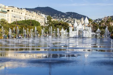 Güzel, Fransa, 7 Ocak 2016. Bir görünümü Çeşmesi mesire du Paillon Park