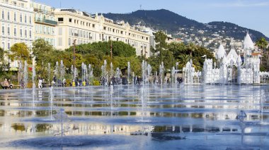 Güzel, Fransa, 7 Ocak 2016. Bir görünümü Çeşmesi mesire du Paillon Park