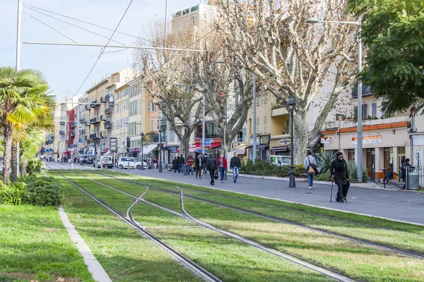 Nice, France, on March 14, 2015. Typical urban view. — Stock Photo, Image