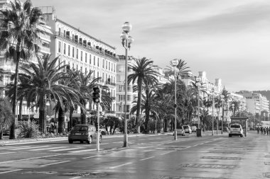 Nice, Fransa - 8 Ocak 2016 üzerinde. Des Anglais dolgu, Avrupa'nın en güzel bentleri mesire.